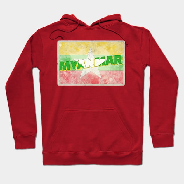 Myanmar Vintage style retro souvenir Hoodie by DesignerPropo